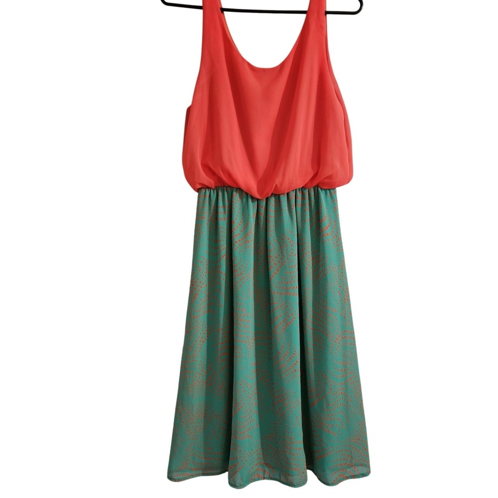 Cefian USA Coral Green Sleeveless Dress Women's Size L Style #D3004